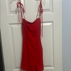 Elegant Red Spaghetti Strap Dress